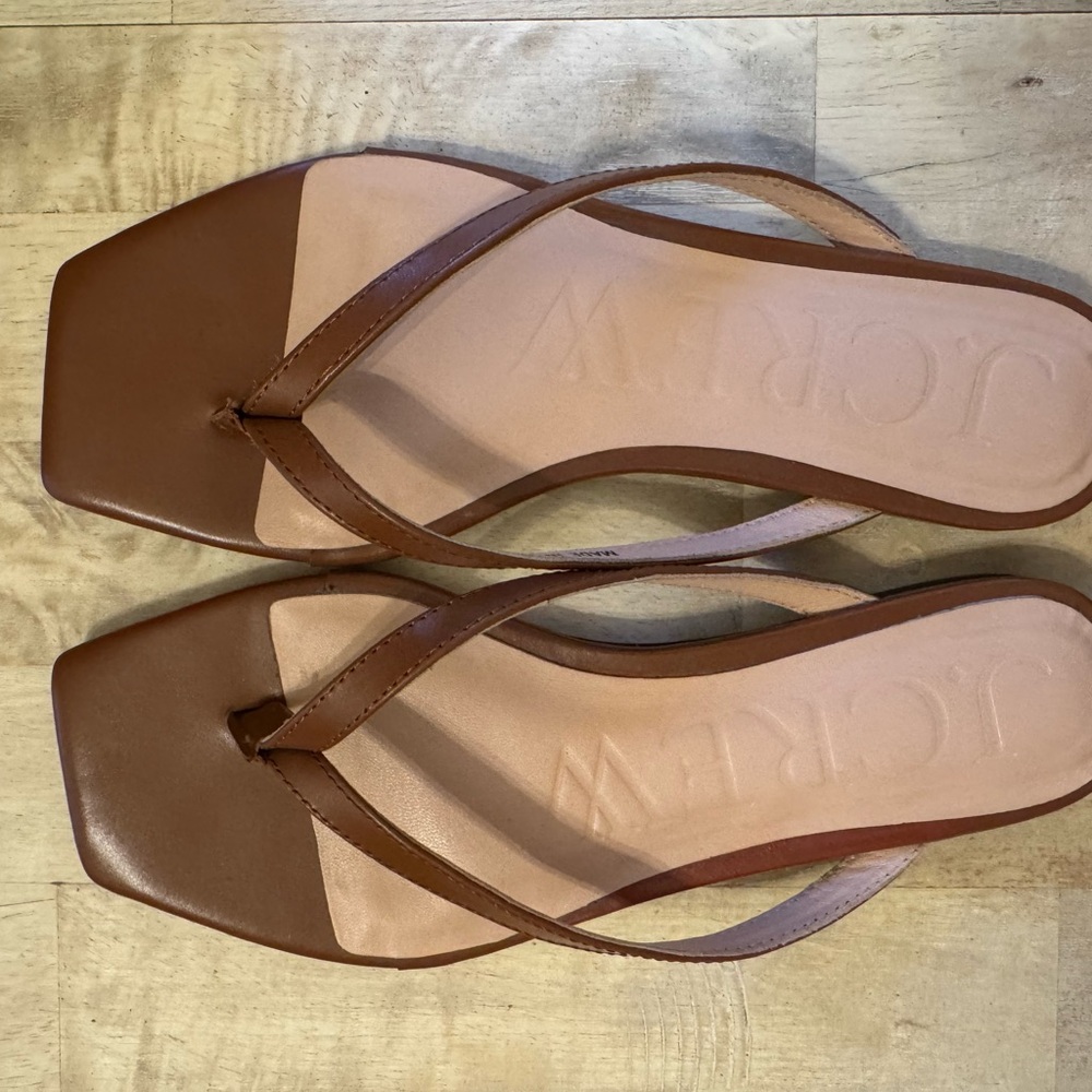 Jcrew leather flip flops